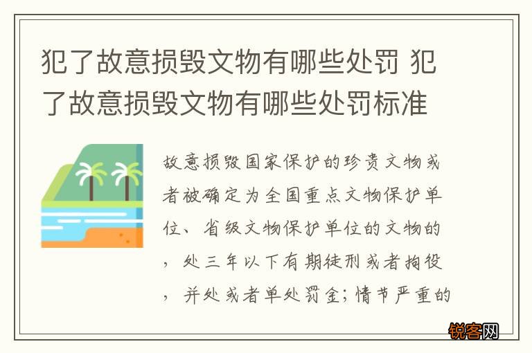 犯了故意损毁文物有哪些处罚 犯了故意损毁文物有哪些处罚标准