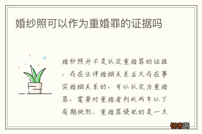 婚纱照可以作为重婚罪的证据吗