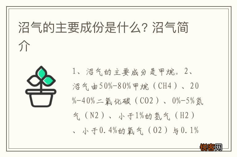 沼气的主要成份是什么? 沼气简介