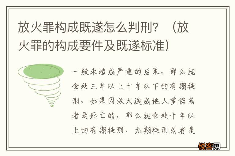 放火罪的构成要件及既遂标准 放火罪构成既遂怎么判刑？