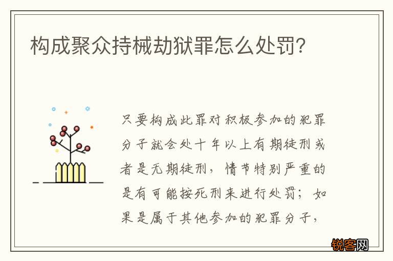 构成聚众持械劫狱罪怎么处罚？