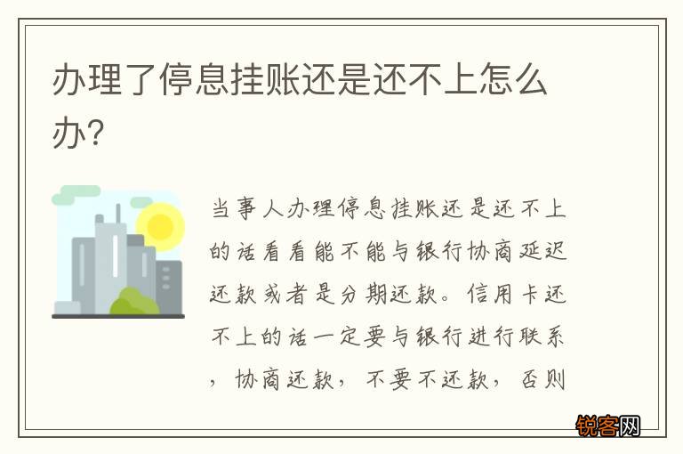 办理了停息挂账还是还不上怎么办？
