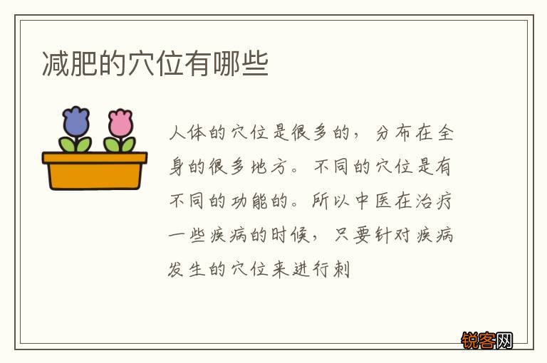 减肥的穴位有哪些