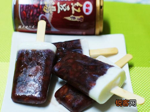 红豆牛奶冰棒