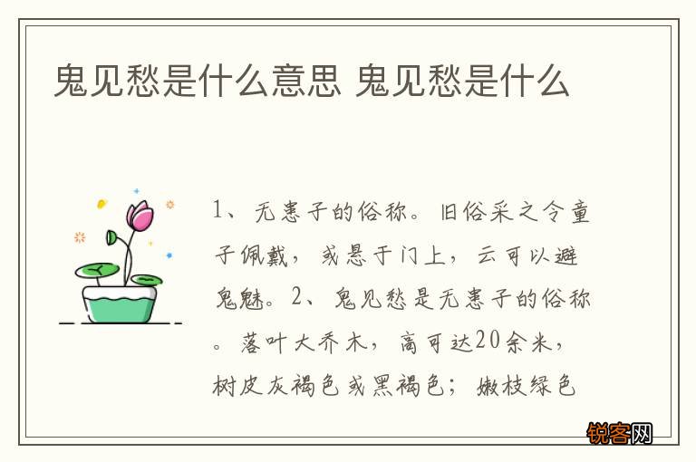 鬼见愁是什么意思 鬼见愁是什么