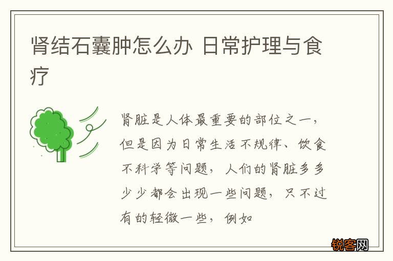 肾结石囊肿怎么办 日常护理与食疗
