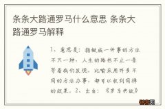 条条大路通罗马什么意思 条条大路通罗马解释