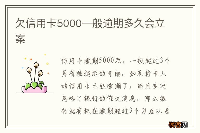 欠信用卡5000一般逾期多久会立案