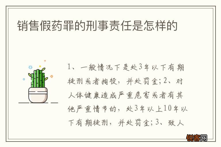 销售假药罪的刑事责任是怎样的