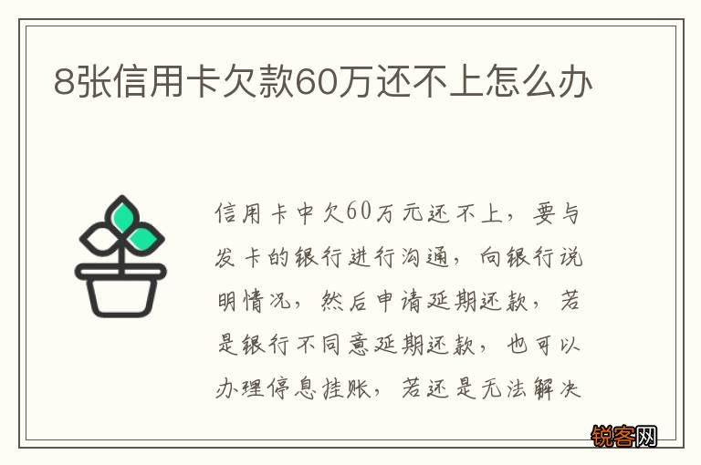8张信用卡欠款60万还不上怎么办