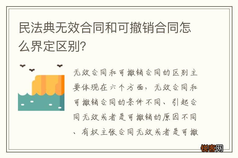 民法典无效合同和可撤销合同怎么界定区别？