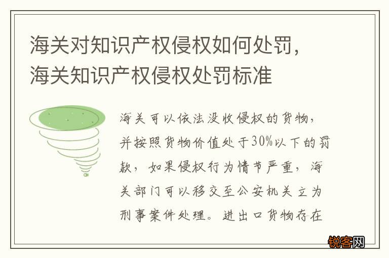 海关对知识产权侵权如何处罚，海关知识产权侵权处罚标准