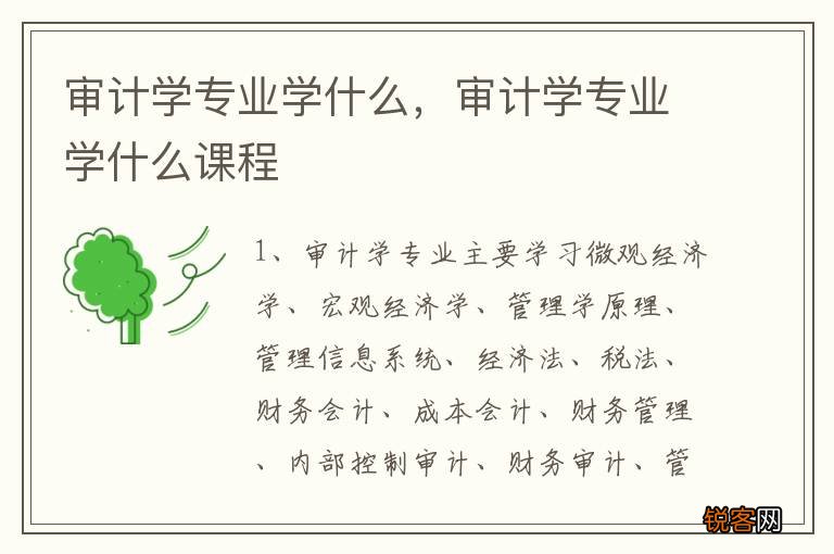 审计学专业学什么，审计学专业学什么课程