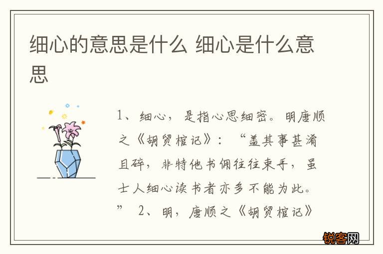 细心的意思是什么 细心是什么意思