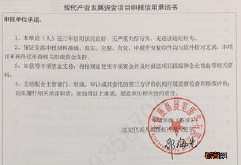 专项资金使用承诺书