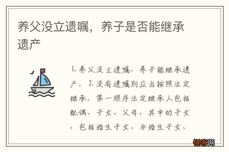 养父没立遗嘱，养子是否能继承遗产