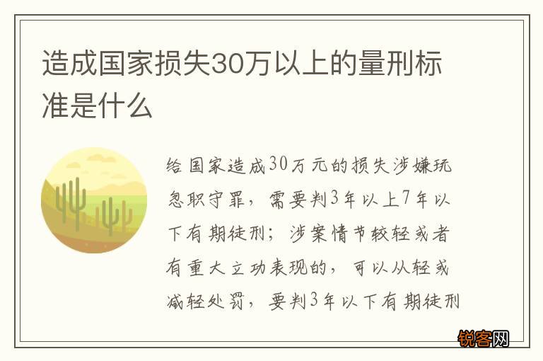 造成国家损失30万以上的量刑标准是什么
