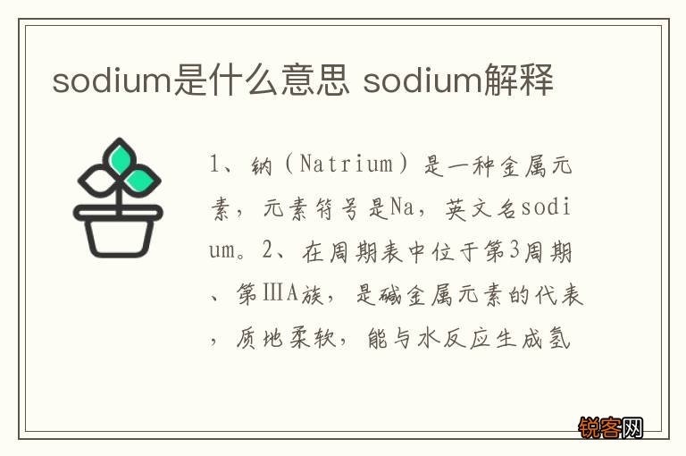 sodium是什么意思 sodium解释