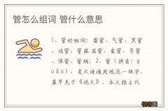 管怎么组词 管什么意思