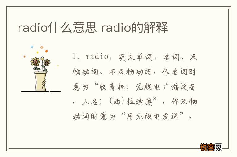 radio什么意思 radio的解释
