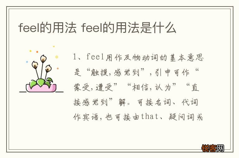 feel的用法 feel的用法是什么