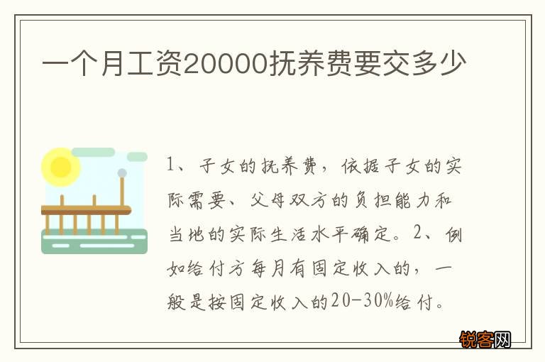 一个月工资20000抚养费要交多少