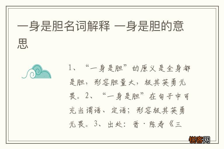一身是胆名词解释 一身是胆的意思