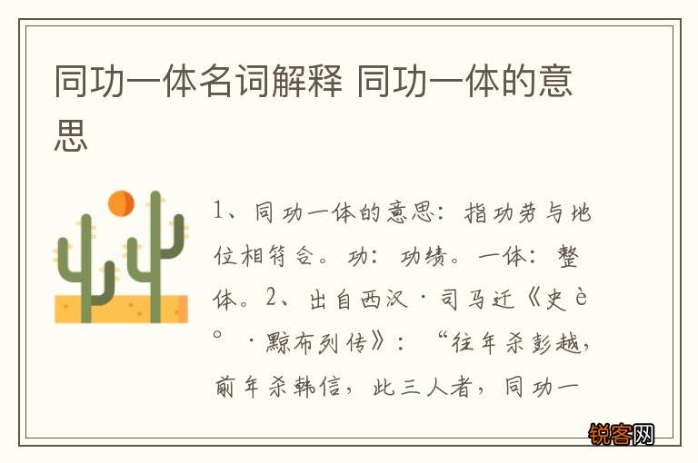 同功一体名词解释 同功一体的意思