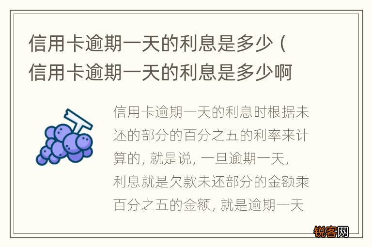 信用卡逾期一天的利息是多少啊 信用卡逾期一天的利息是多少