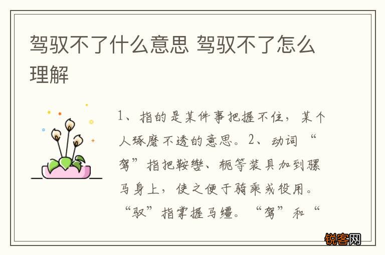 驾驭不了什么意思 驾驭不了怎么理解