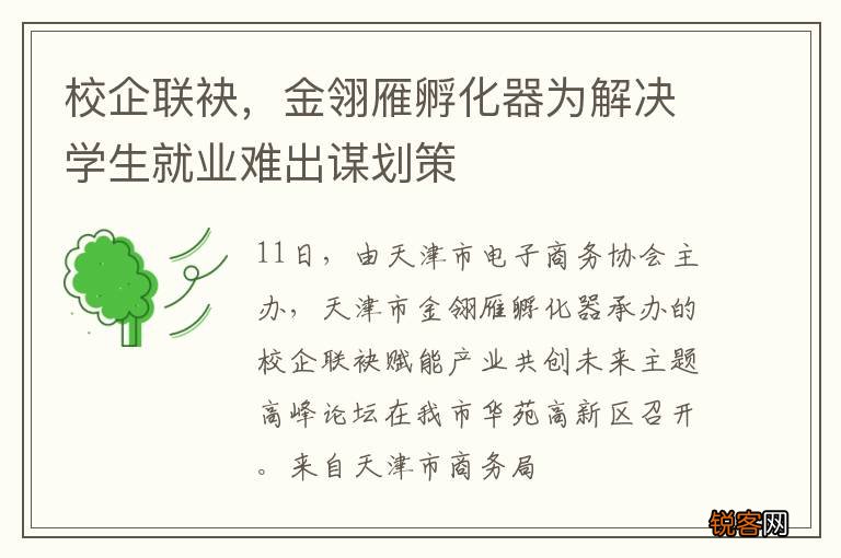 校企联袂，金翎雁孵化器为解决学生就业难出谋划策