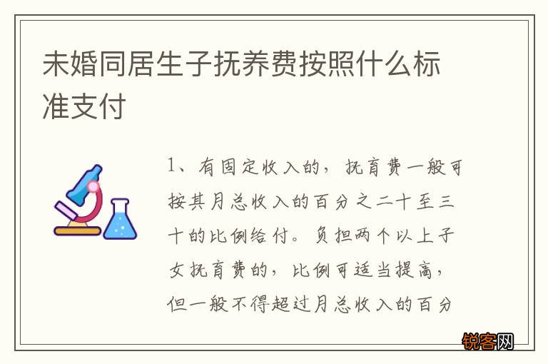 未婚同居生子抚养费按照什么标准支付