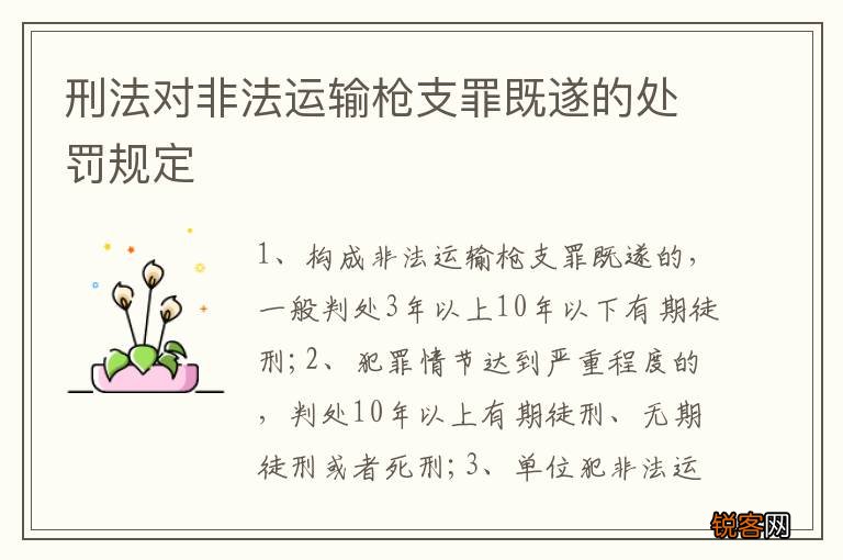 刑法对非法运输枪支罪既遂的处罚规定