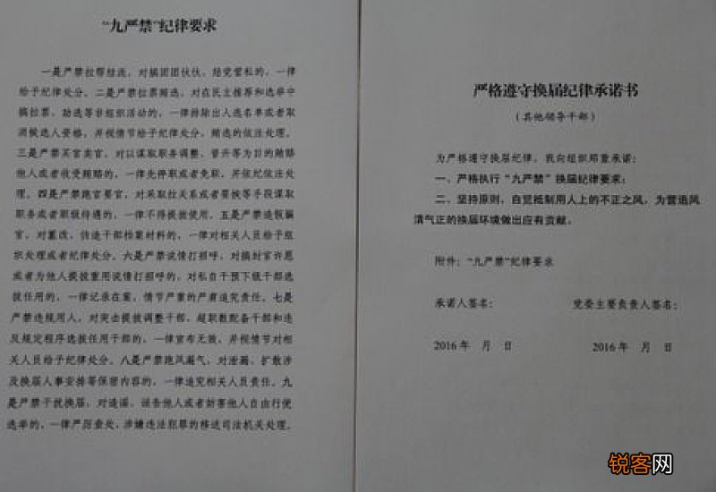 严肃换届纪律承诺书