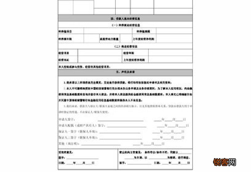 个人小额贷款申请书