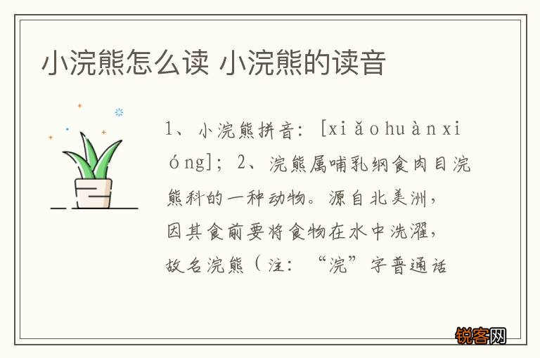 小浣熊怎么读 小浣熊的读音