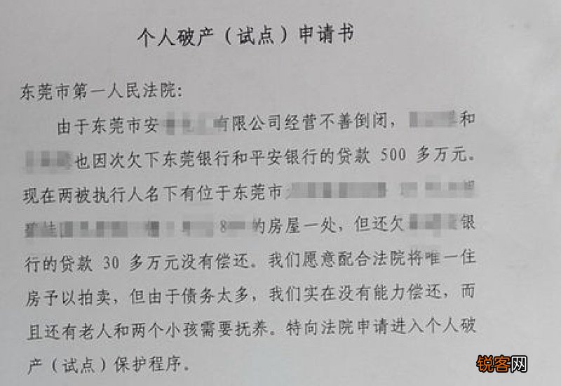 破产申请书