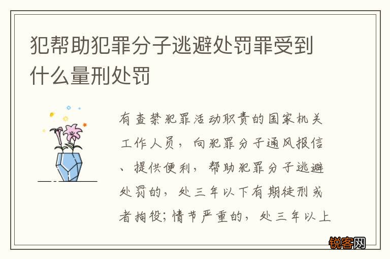 犯帮助犯罪分子逃避处罚罪受到什么量刑处罚