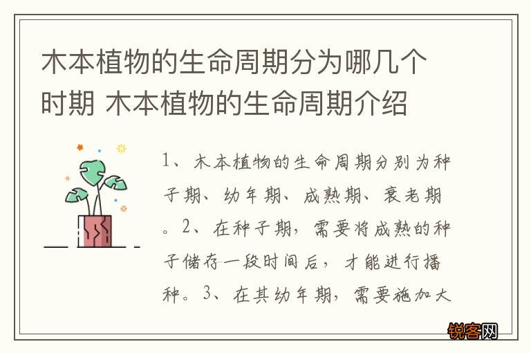 木本植物的生命周期分为哪几个时期 木本植物的生命周期介绍