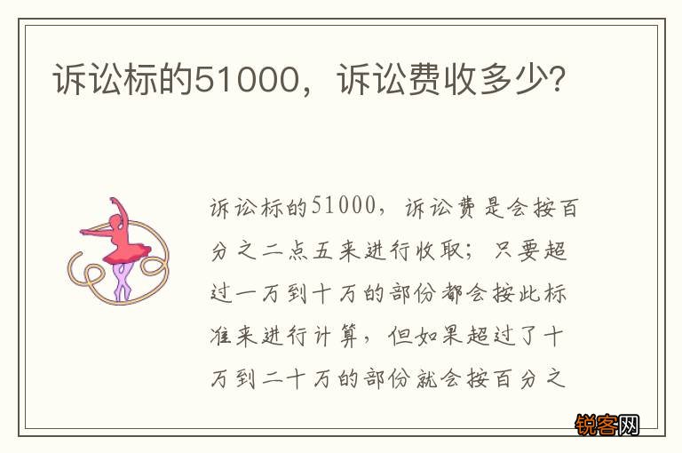 诉讼标的51000，诉讼费收多少？
