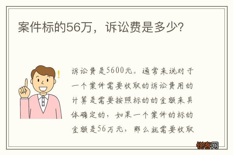 案件标的56万，诉讼费是多少？