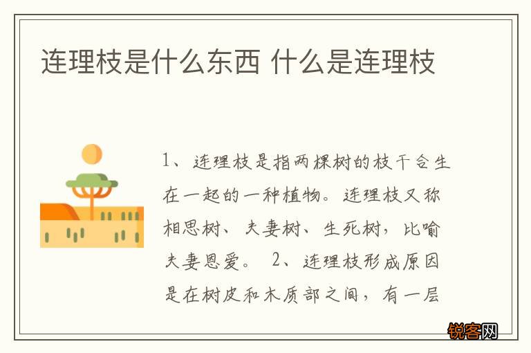 连理枝是什么东西 什么是连理枝