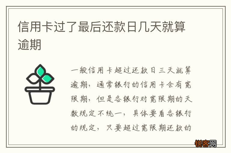 信用卡过了最后还款日几天就算逾期