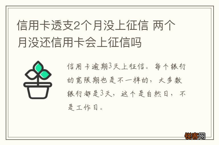 信用卡透支2个月没上征信 两个月没还信用卡会上征信吗
