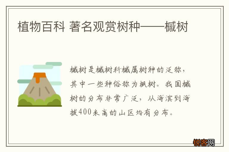 植物百科 著名观赏树种——槭树