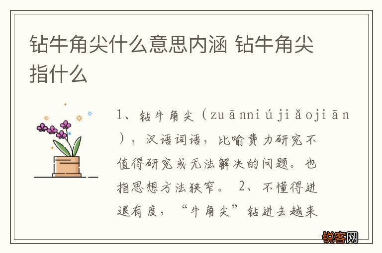 钻牛角尖什么意思内涵 钻牛角尖指什么