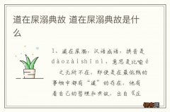 道在屎溺典故 道在屎溺典故是什么