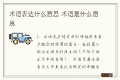术语表达什么意思 术语是什么意思