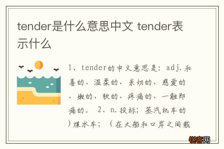 tender是什么意思中文 tender表示什么