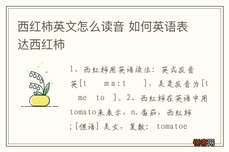 西红柿英文怎么读音 如何英语表达西红柿